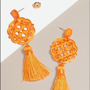 Allure Tassel Drop Earrings in Orange